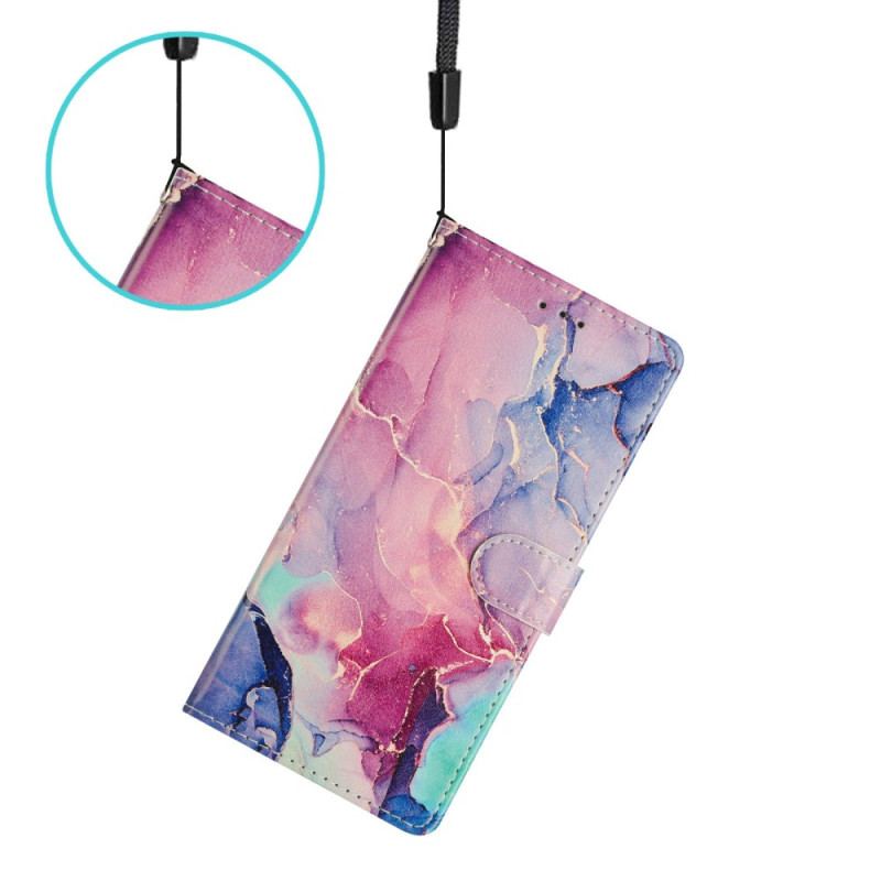 Läderfodral Xiaomi Redmi Note 15 Pro Plus 5g Telefonfodral Rosa Och Grön Marmor