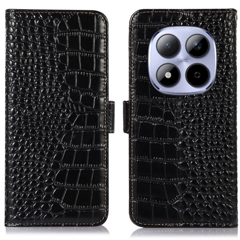 Läderskal Fodral Xiaomi Redmi Note 15 Pro Plus 5g Krokodilstrukturerat Läder