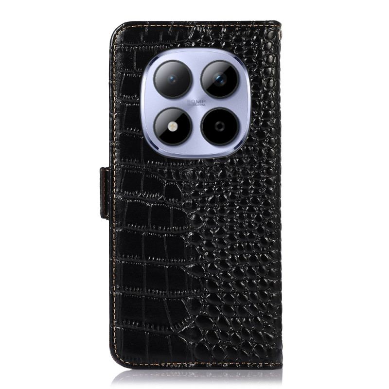 Läderskal Fodral Xiaomi Redmi Note 15 Pro Plus 5g Krokodilstrukturerat Läder