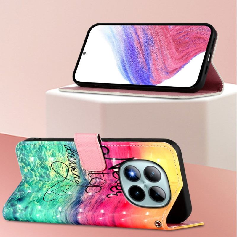 Läderskal Fodral Xiaomi Redmi Note 15 Pro Plus 5g Sluta Aldrig Drömma