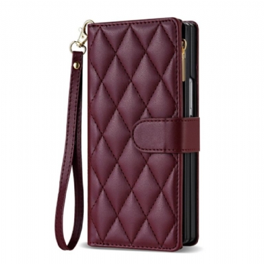 Fodral För Samsung Galaxy Z Fold 7 Vadderad Med Axelrem Och Rem