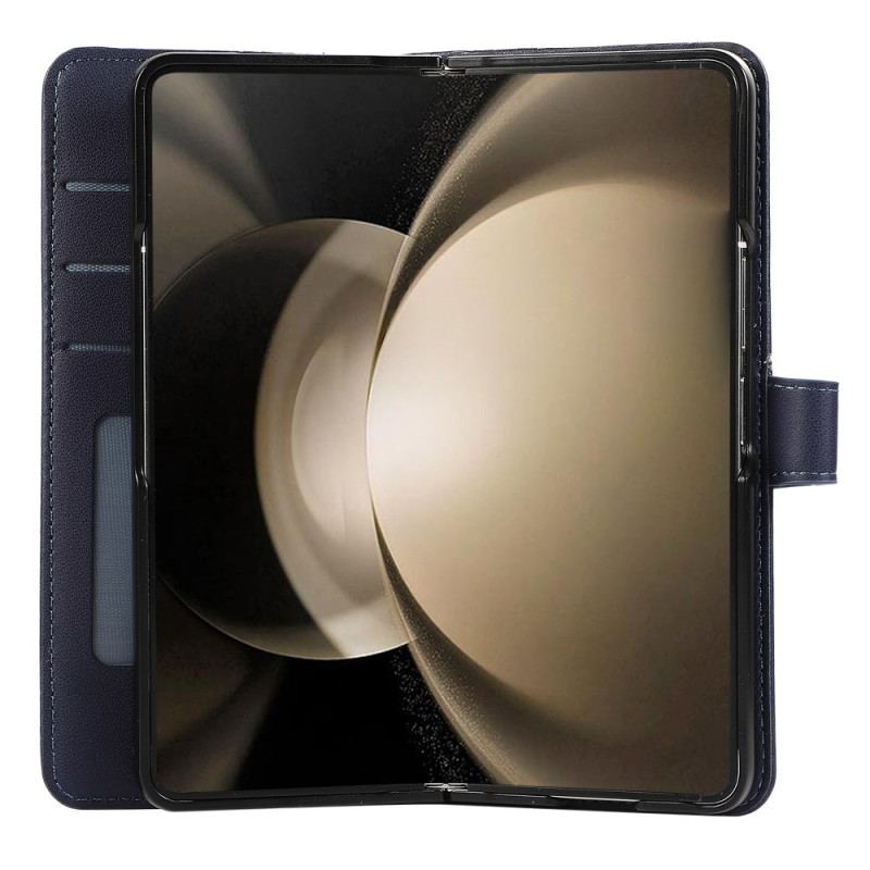 Läderfodral Samsung Galaxy Z Fold 7 Telefonfodral Präglat Mönster Med Rem