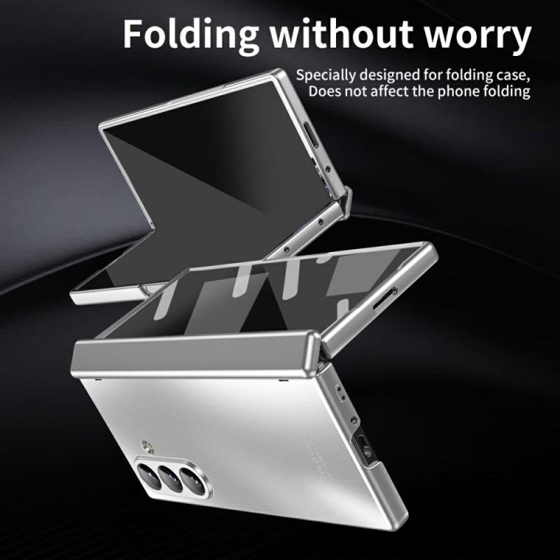 Skal För Samsung Galaxy Z Fold 7 Metallisk Effekt Med Skärmskydd