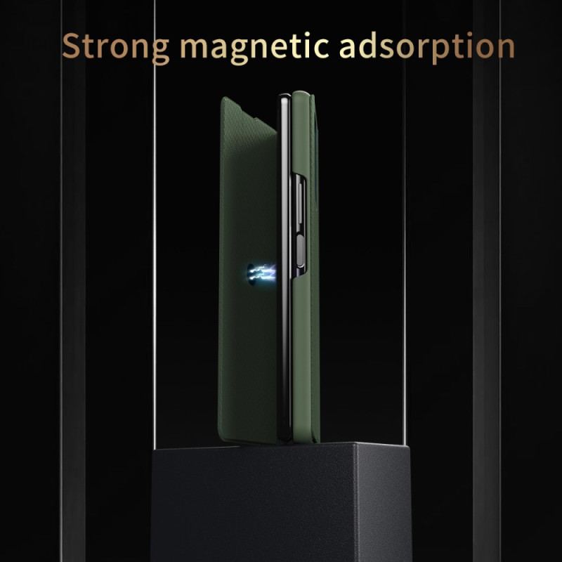 Skal Samsung Galaxy Z Fold 7 Lädereffekt Med Integrerat Stativ