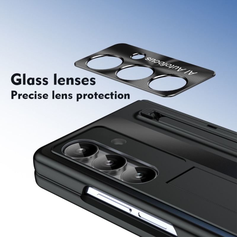 Skal Samsung Galaxy Z Fold 7 Stativ Och Skärmskydd Med Metalleffekt