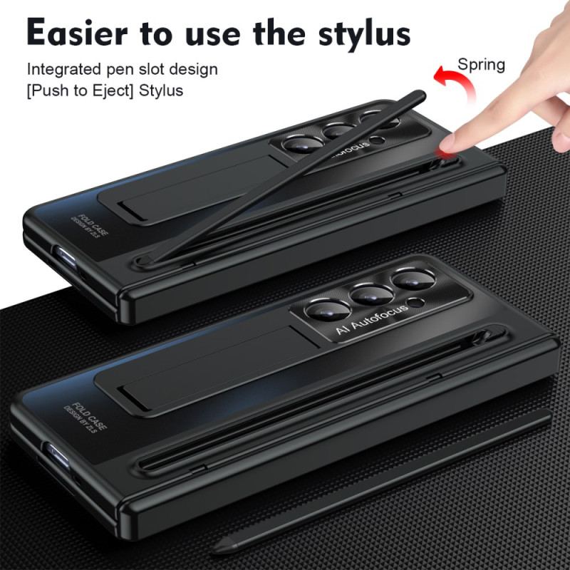 Skal Samsung Galaxy Z Fold 7 Stativ Och Skärmskydd Med Metalleffekt