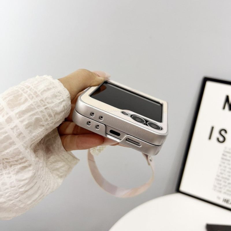 Skal För Samsung Galaxy Z Flip 7 Fe Diamantmönster Med Rem