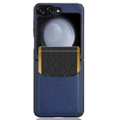 Skal För Samsung Galaxy Z Flip 7 Fe Litchitextur Korthållare