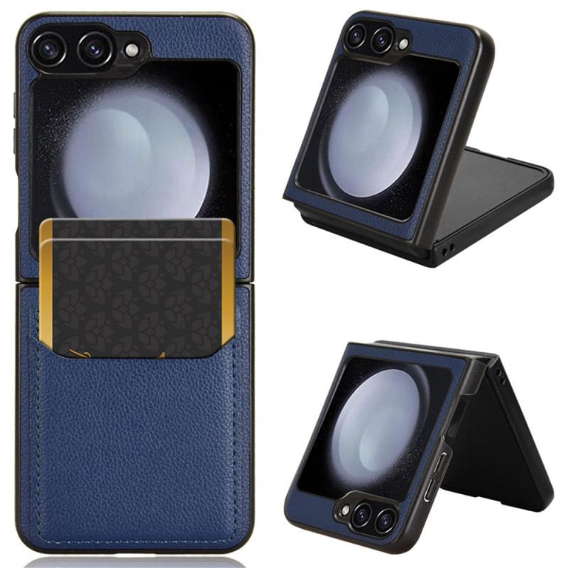 Skal För Samsung Galaxy Z Flip 7 Fe Litchitextur Korthållare