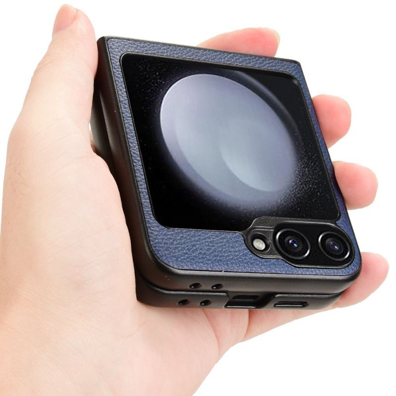 Skal För Samsung Galaxy Z Flip 7 Fe Litchitextur Korthållare