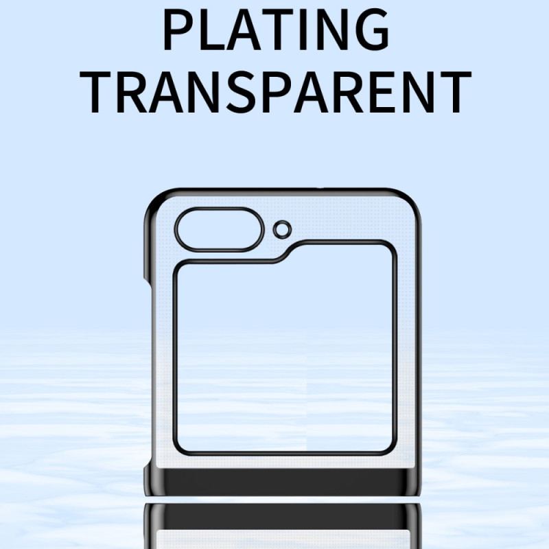Skal För Samsung Galaxy Z Flip 7 Fe Transparent Design Och Metallisk Effekt