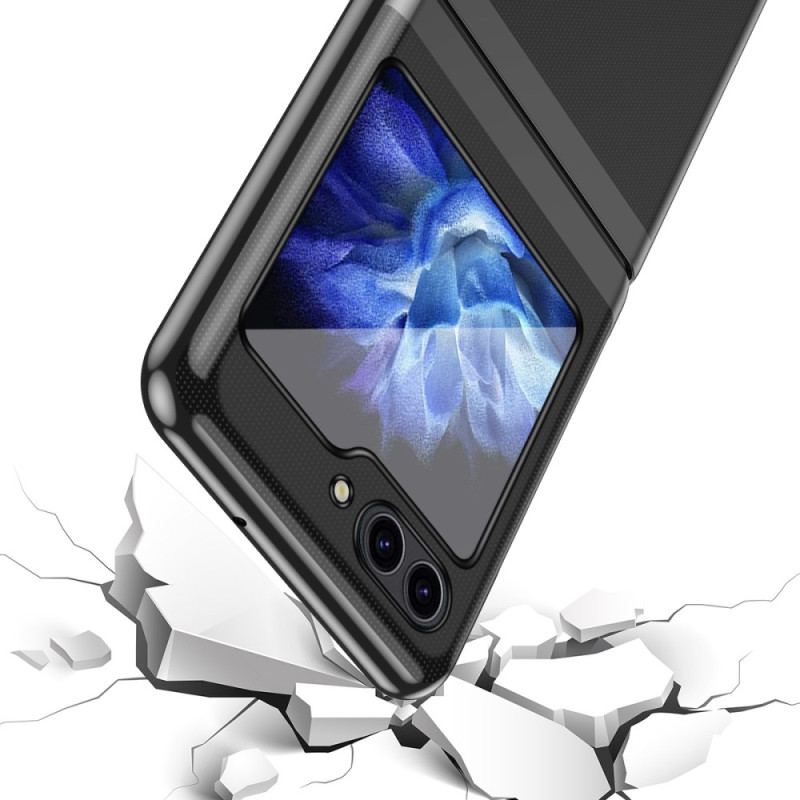 Skal För Samsung Galaxy Z Flip 7 Fe Transparent Design Och Metallisk Effekt