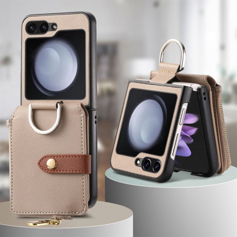 Skal Samsung Galaxy Z Flip 7 Fe Fack Med Dragkedja Och Ringhållare