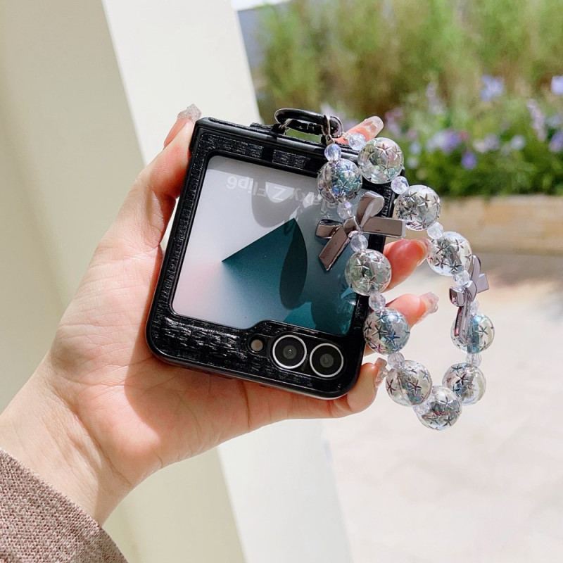 Skal Samsung Galaxy Z Flip 7 Fe Handledsrem I Konstläder Och Elegant Design