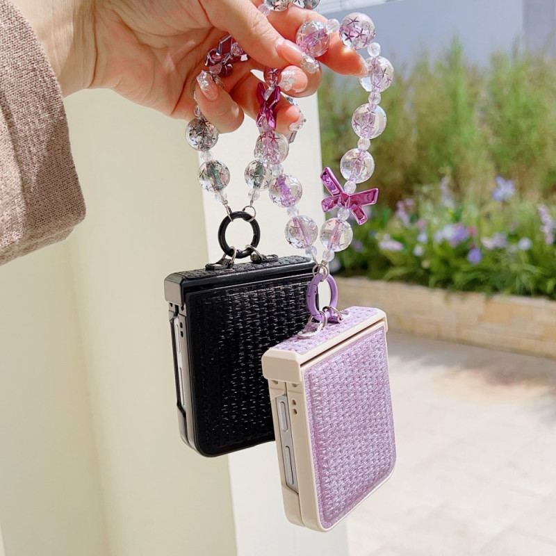 Skal Samsung Galaxy Z Flip 7 Fe Handledsrem I Konstläder Och Elegant Design