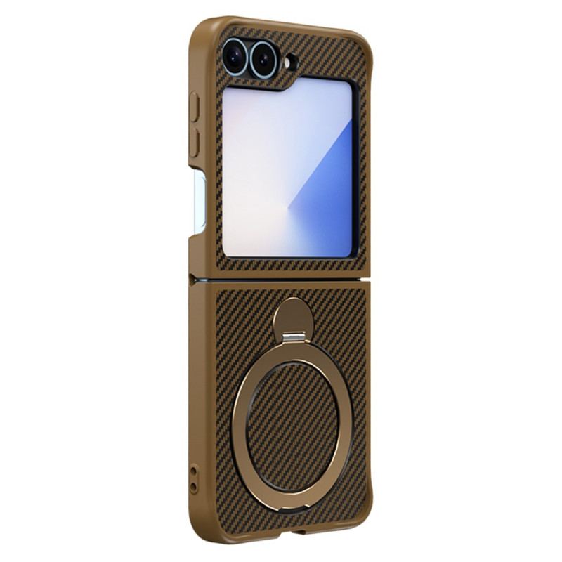 Skal Samsung Galaxy Z Flip 7 Fe Kolfiberdesign Med Magnetiskt Stativ