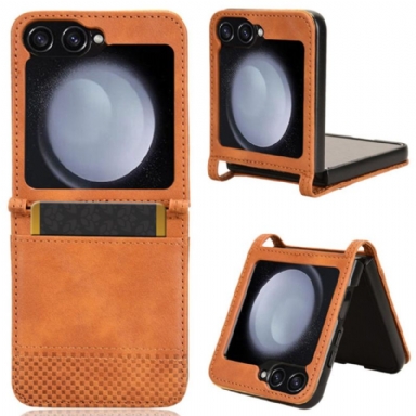 Skal Samsung Galaxy Z Flip 7 Fe Korthållare I Retro-läderstil