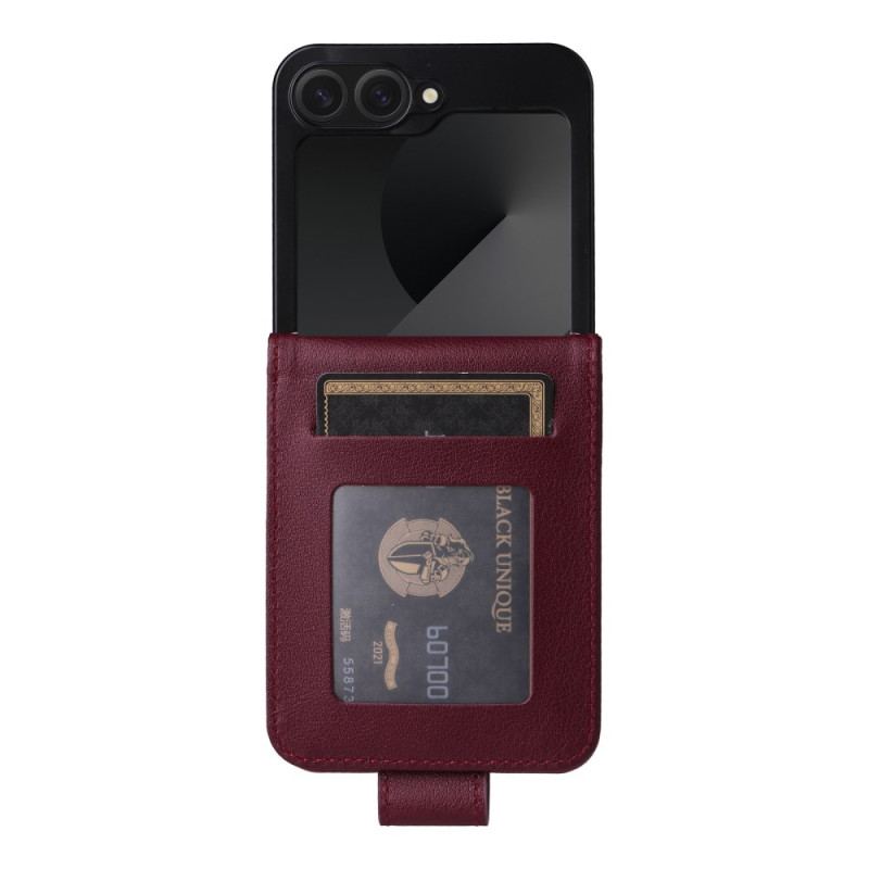 Skal Samsung Galaxy Z Flip 7 Fe Korthållare Med Lädereffekt