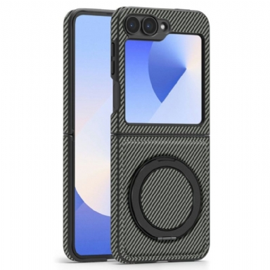 Skal Samsung Galaxy Z Flip 7 Fe Magnetisk Kolfiber Och Stativ