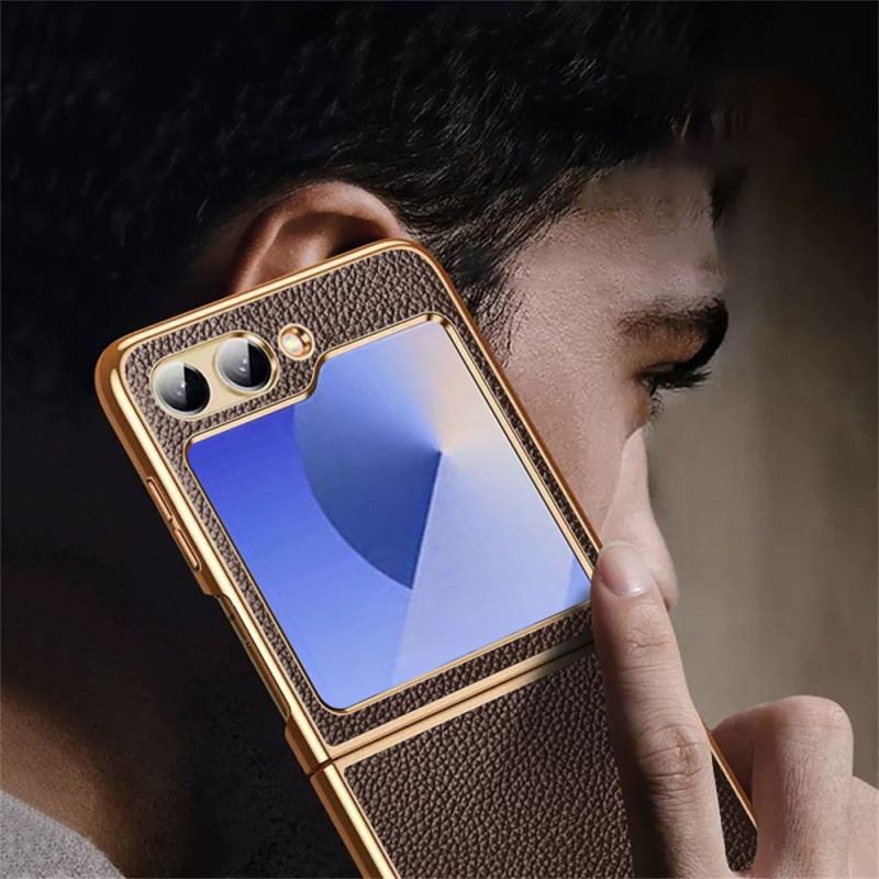Skal Samsung Galaxy Z Flip 7 Fe Telefonfodral Äkta Läder