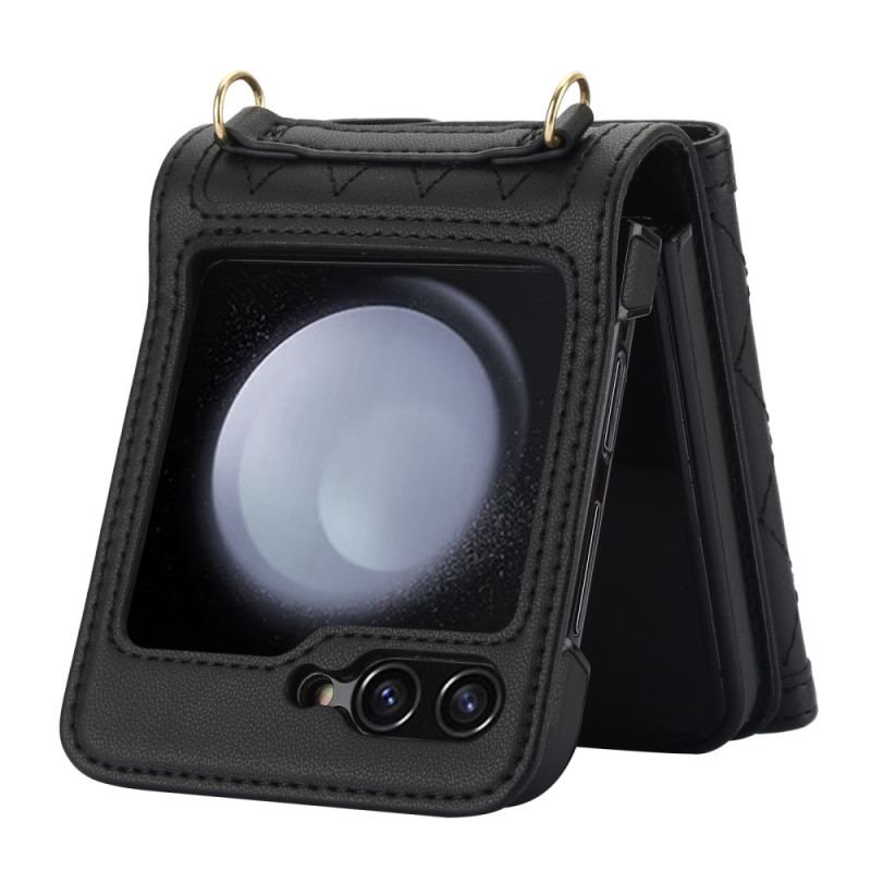 Skal Samsung Galaxy Z Flip 7 Fe Telefonfodral Korthållare Axelrem Och Snodd