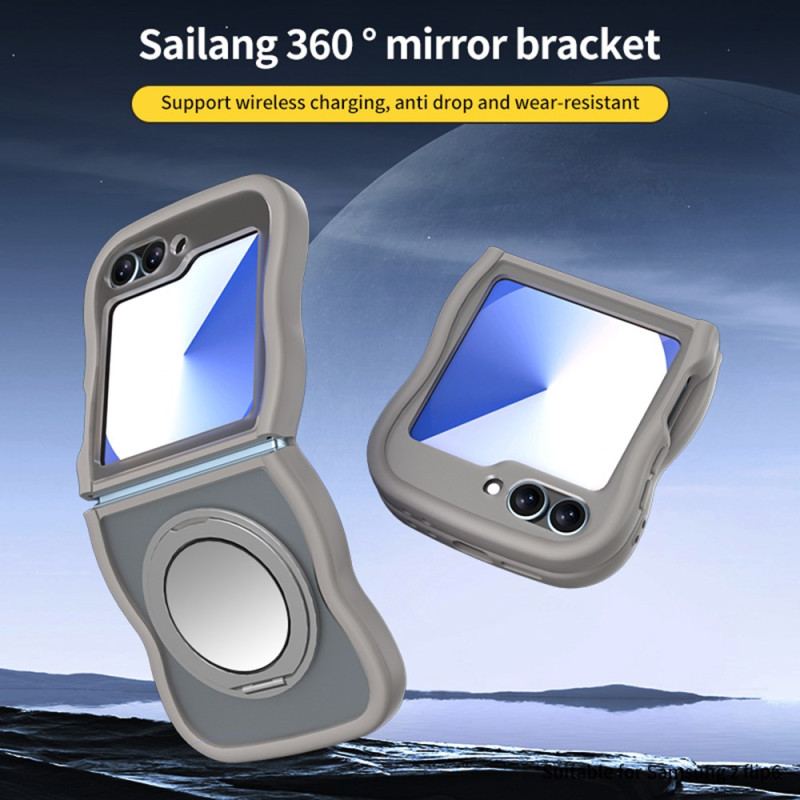 Skal Samsung Galaxy Z Flip 7 Fe Telefonfodral Roterande Stativ Och Inbyggd Spegel