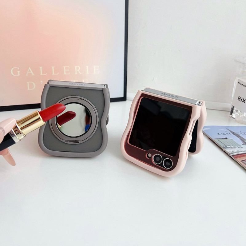 Skal Samsung Galaxy Z Flip 7 Fe Telefonfodral Roterande Stativ Och Inbyggd Spegel