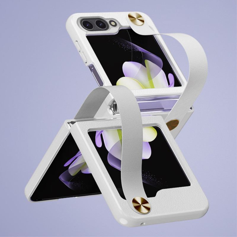 Skal Samsung Galaxy Z Flip 7 Fe Telefonfodral Ultratunn Gkk-läderrem