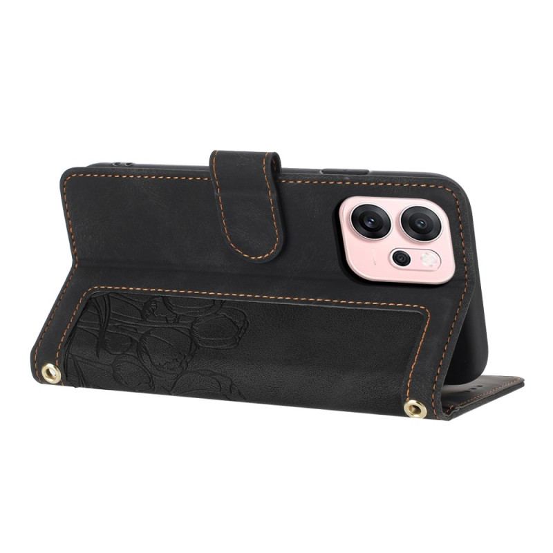 Fodral För Oppo Reno 14f 5g Blommig Mockaeffekt