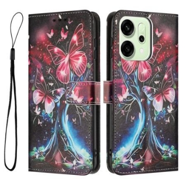 Läderfodral Oppo Reno 14f 5g Telefonfodral Fjäril Skriv Ut