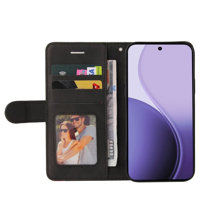 Läderfodral Oppo Reno 14f 5g Telefonfodral Tvåfärgad Vågig Linje