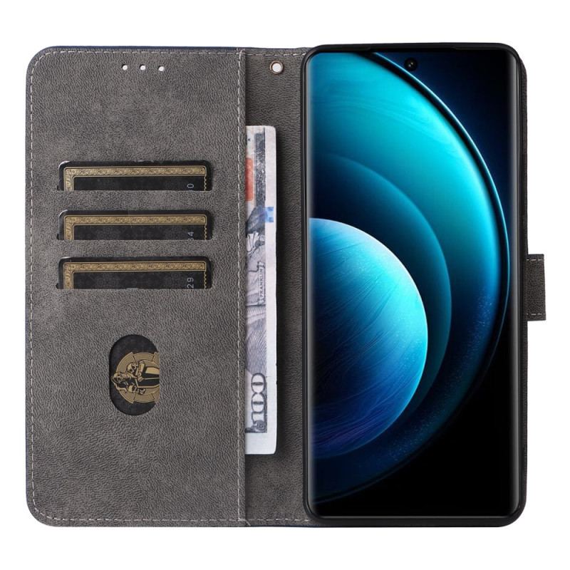 Fodral För Vivo X100 Pro Rem I Mockaeffekt