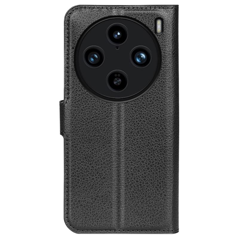 Läderskal Fodral Vivo X100 Pro Litchi Konstläder