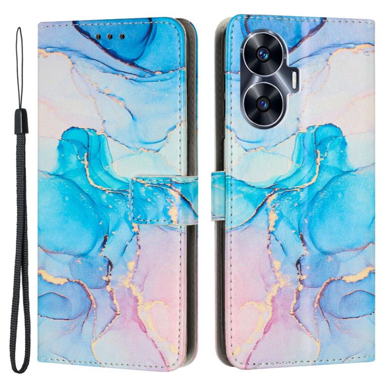 Fodral För Realme C55 Marmor Med Snodd