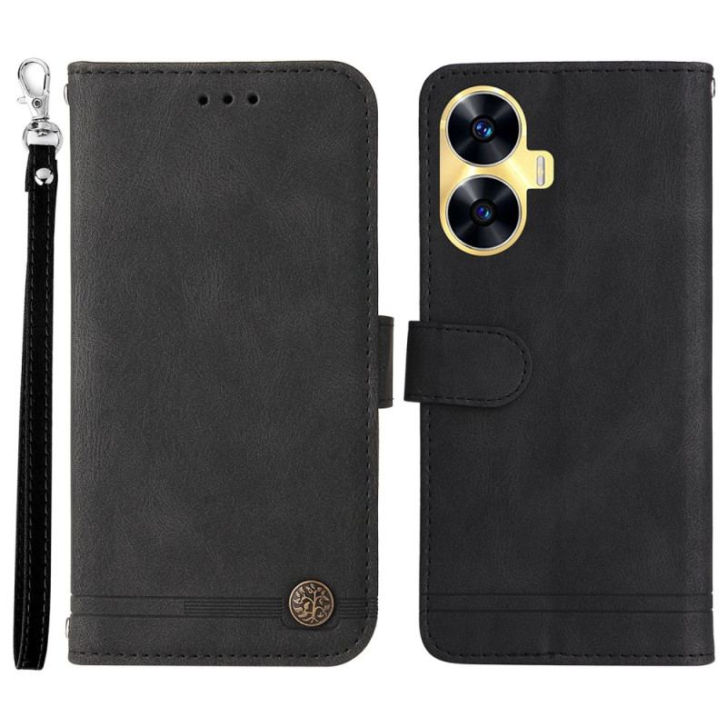 Fodral Realme C55 Dekorativ Nit I Mockaeffekt