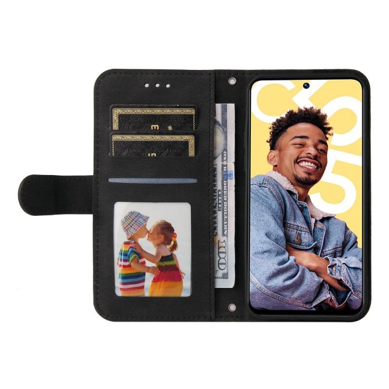 Fodral Realme C55 Dekorativ Nit I Mockaeffekt