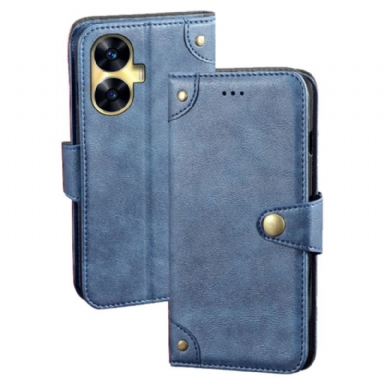 Fodral Realme C55 Idewei Guldknappar