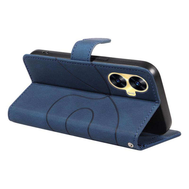 Fodral Realme C55 Vågiga Linjer Med Snodd