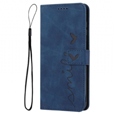 Läderfodral Realme C67 Telefonfodral Leende Mockaeffekt