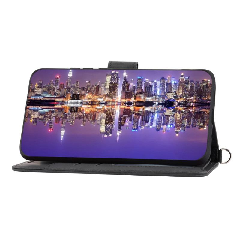 Fodral Realme C53 Blommigt Mönster Med Rem Och Axelrem