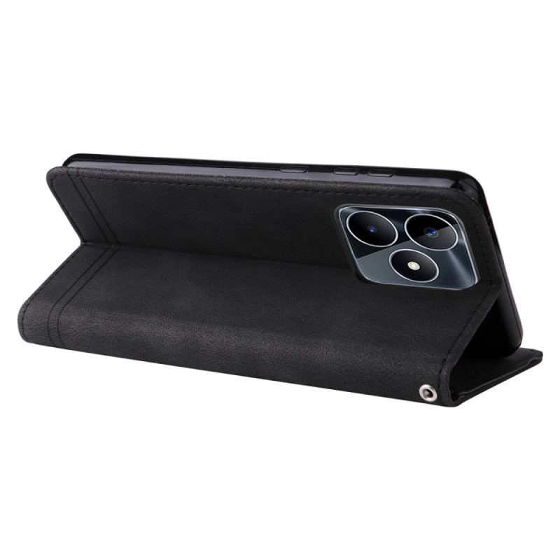 Läderfodral Realme C53 Telefonfodral Nit Med Rem