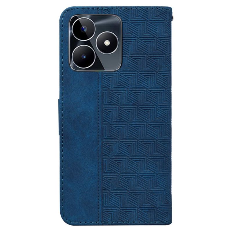Läderfodral Realme C53 Telefonfodral Vävt Mönsterrem