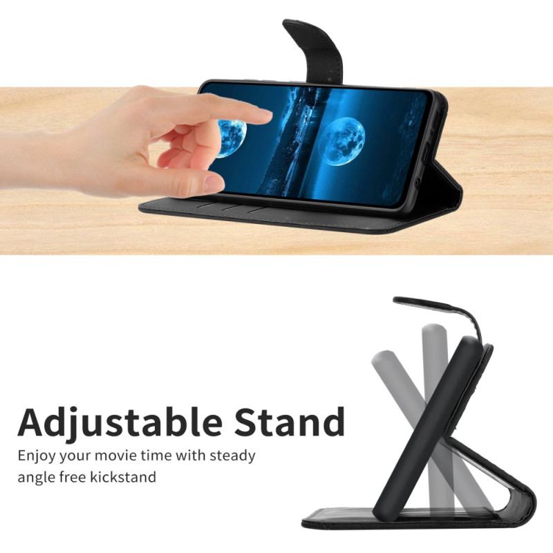 Läderskal Fodral Realme C53 Linjer Och Prickar