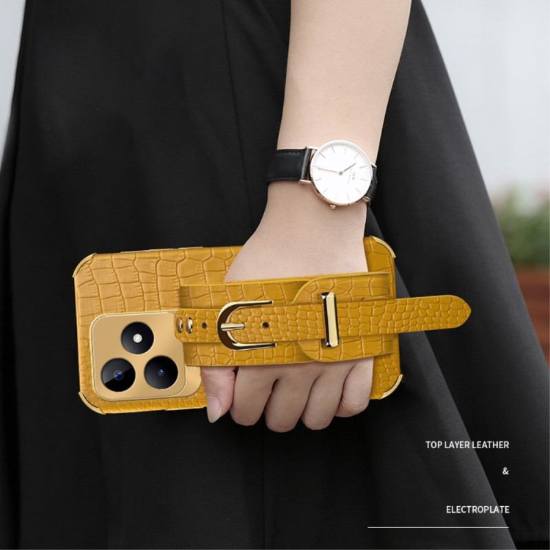 Skal Realme C53 Armbandsstöd Med Krokodilstruktur