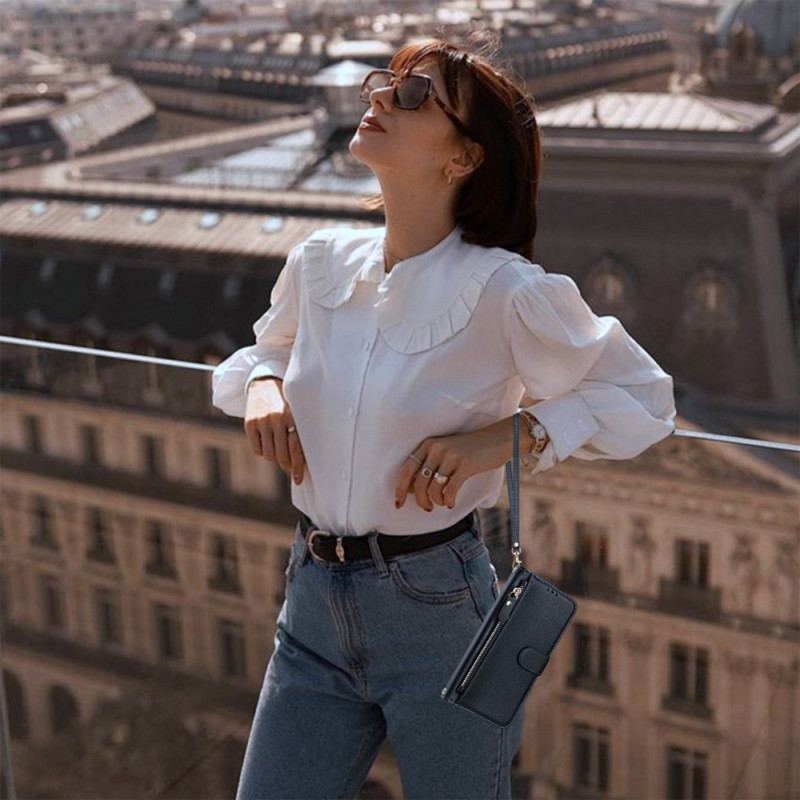 Läderfodral Oneplus 13r Telefonfodral Plånbok Med Rem