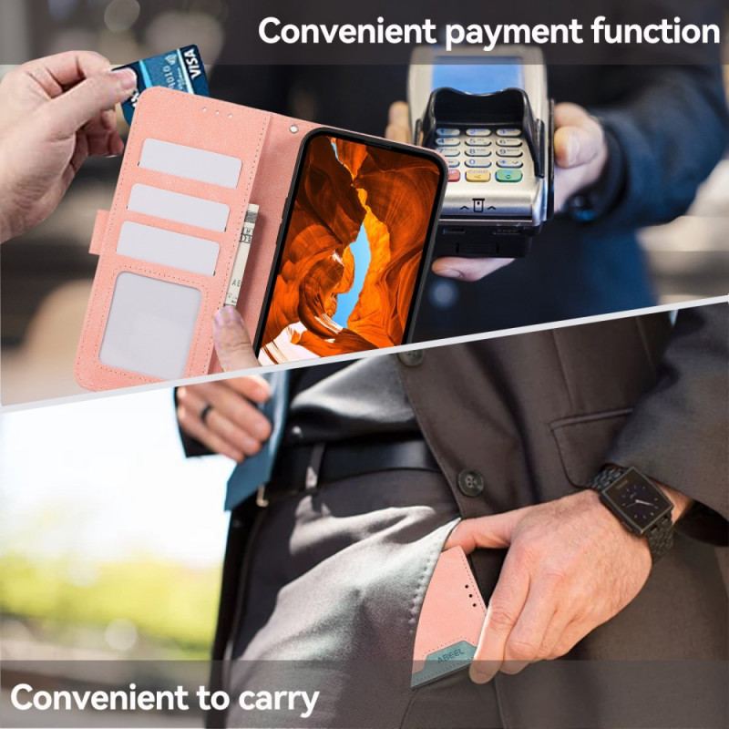 Läderfodral Oneplus 13r Telefonfodral Tvåfärgat Abeel