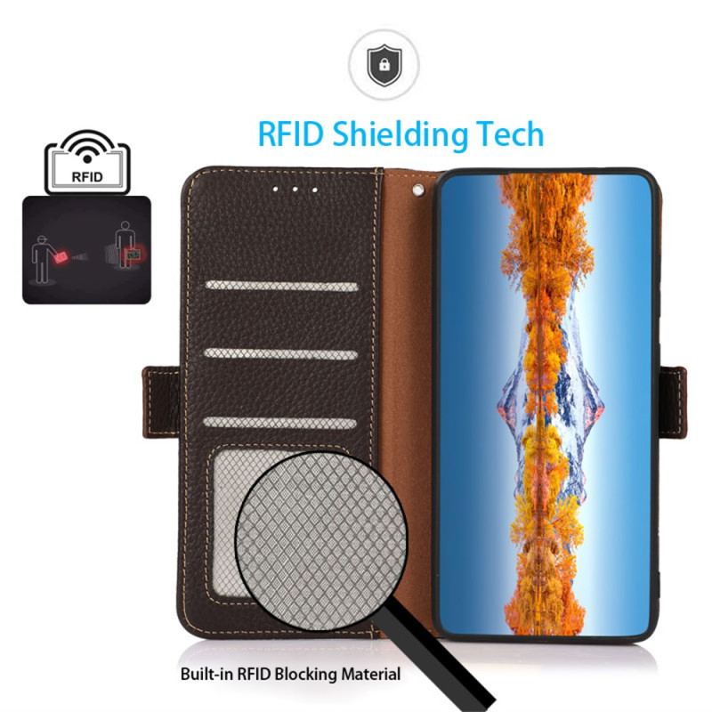 Läderskal Fodral Oneplus 13r Khazneh Läder Rfid-skydd