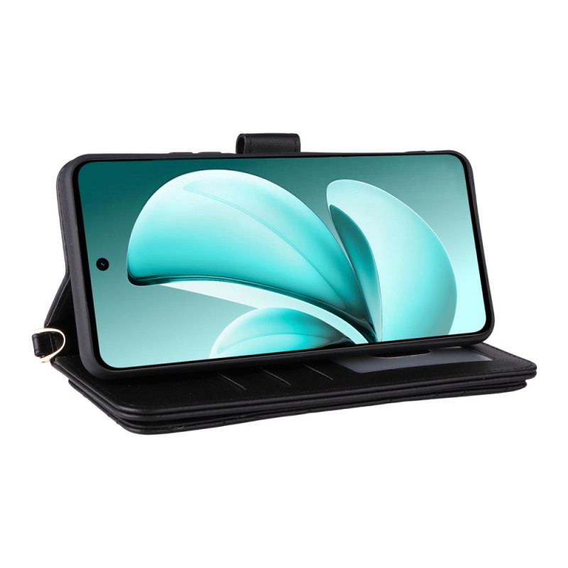 Fodral Realme C71 Quiltad Med Axelrem Och Handledsrem