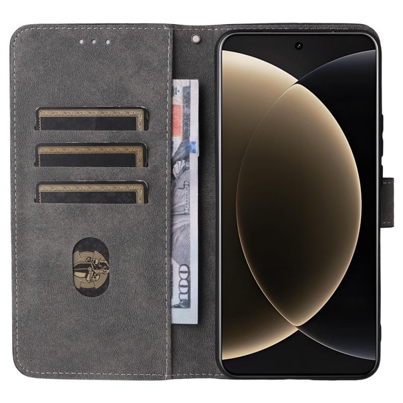 Läderfodral Xiaomi 15 Ultra Telefonfodral Rfid-blockering Med Mockaeffekt