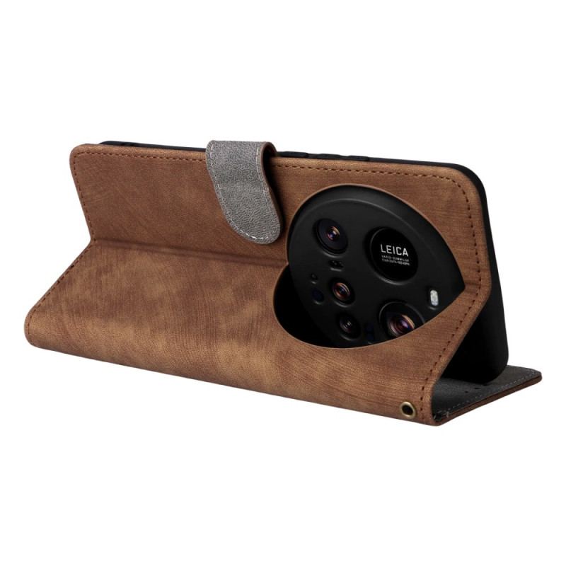 Läderfodral Xiaomi 15 Ultra Telefonfodral Rfid-blockering Med Mockaeffekt